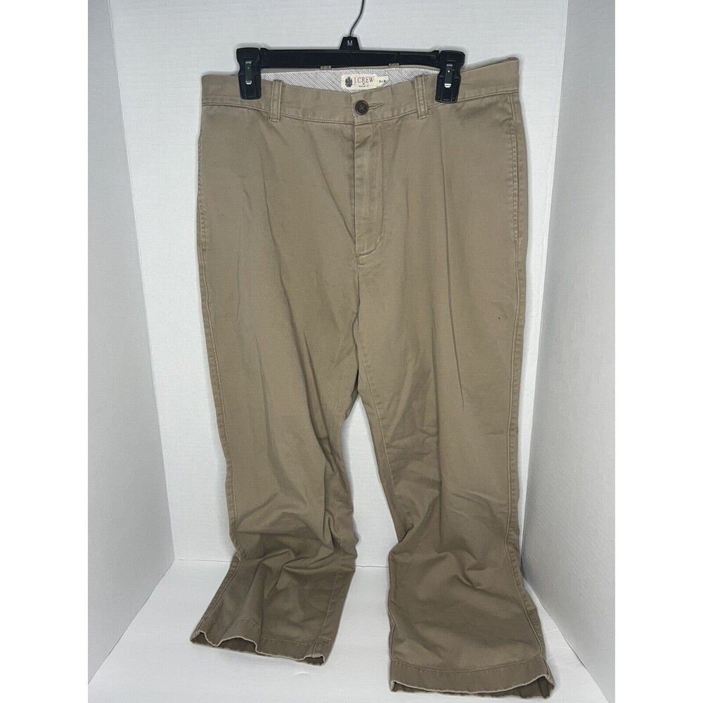 J Crew Pants Mens 33X30 Beige Khakis Regular Fit Flat Front Classic Straight Leg